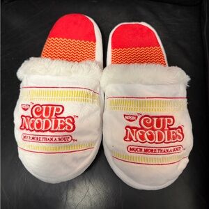 Cup Noodles White and Red Slippers